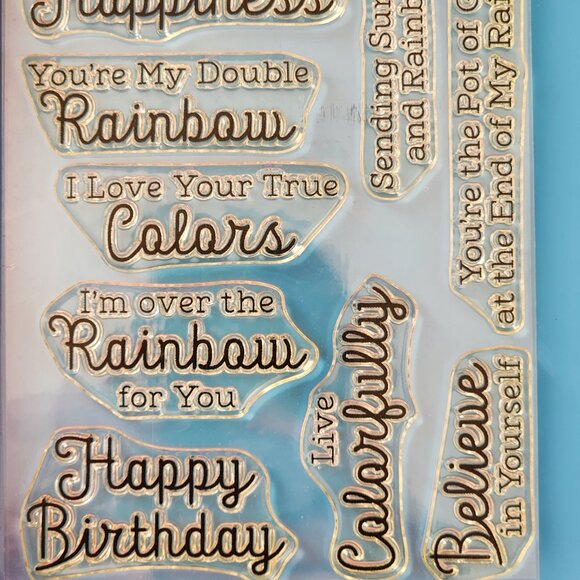 #44 - (3) Stamp Sets - Friendship Rainbow Hello Flowers Telephone Birthday - Picture 8 of 11